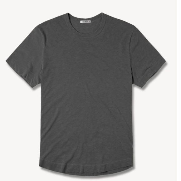 Buck Mason Slub Curved Hem Tee Gray Coal Venice Wash XL Made in USA - Picture 1 of 7